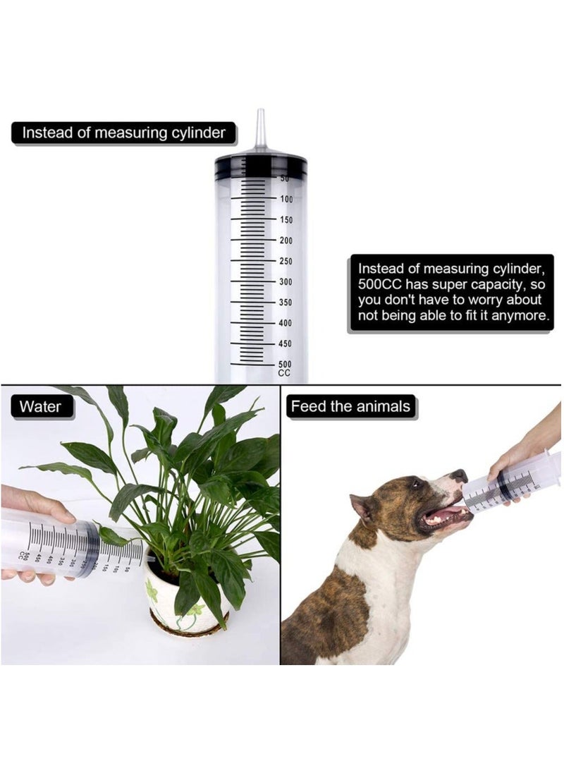 Generic - Plastic Syringe with Tube 500ml Extra Large Syringe with Tubing and Tip Adapter Safe and Individually Sealed Ideal for Industrial Use Science Labs Watering Glue Dispensing Horse Feeding - Image 1