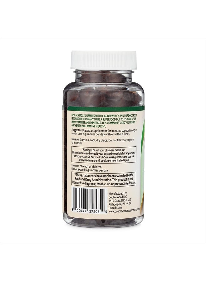 Double Wood Supplements - Sea Moss Gummies for Adults Max Strength 3,000mg (60 Irish Sea Moss Gel Gummies Enhanced with Bladderwrack and Burdock Root) Superfood Gummies for Immune Support (Non-GMO, Gluten Free) by Double Wood - Image 1