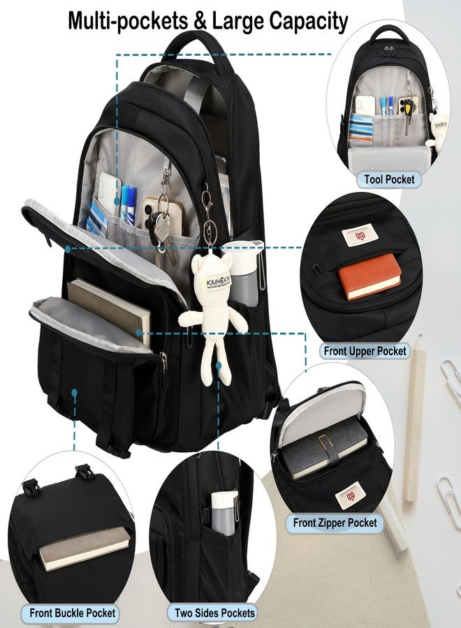 Hidds College Backpack Laptop Backpacks 15.6 Inch for Men Women Elementary Middle High School Book Bag For Teens Girls Boys Student Anti Theft Travel Daypack Large Bookbags-Black - Image 4