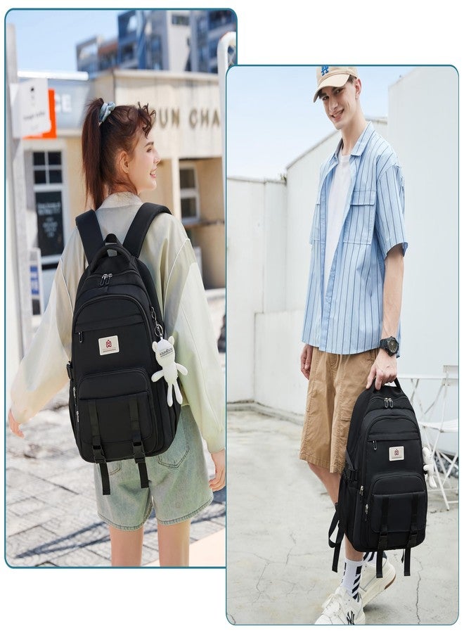 Hidds College Backpack Laptop Backpacks 15.6 Inch for Men Women Elementary Middle High School Book Bag For Teens Girls Boys Student Anti Theft Travel Daypack Large Bookbags-Black - Image 2