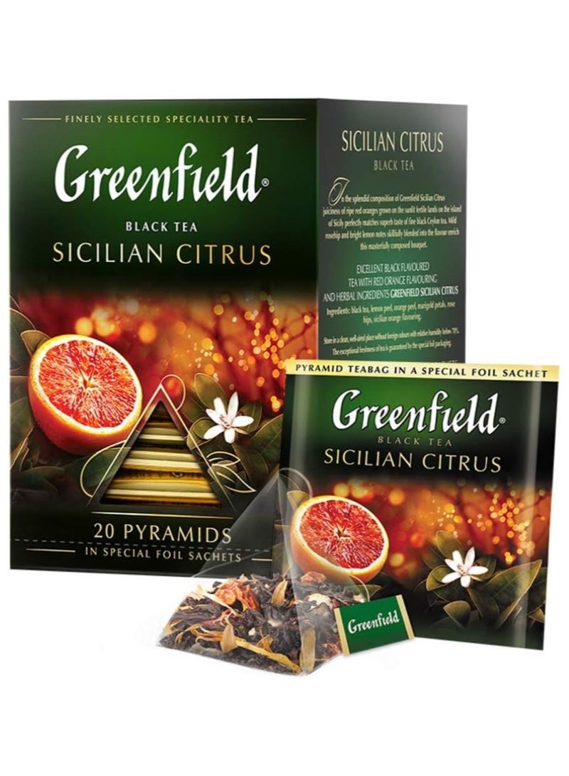 جرين فيلد شاي أسود حمضيات صقلية 20 كيس شاي 36 جم - Image 4