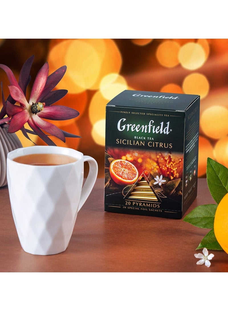 جرين فيلد شاي أسود حمضيات صقلية 20 كيس شاي 36 جم - Image 5