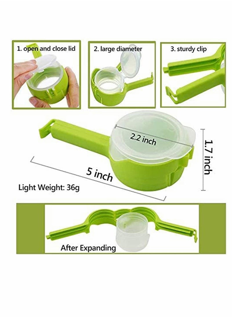 SYOSI - Bag Clips for Food, Food Storage Sealing Clips with Pour Spouts, Kitchen Chip Bag Clips, Plastic Cap Sealer Clips, Great for Kitchen Food Storage and Organization, Pack of 4 - Image 1