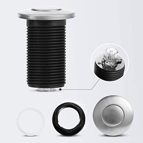 CLEESINK Air Activated Switch Button with Air Hose, Sink Top Stainless Steel Brushed Push Button for Food Waste Garbage Disposal Part (Short, 2.5 Inch) - Image 5