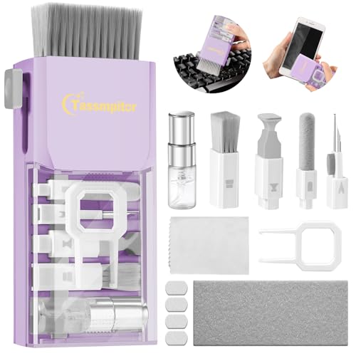 Tassmpitor Laptop Screen Keyboard Cleaner Kit, All in 1 Electronic Cleaning Tool for MacBook iPad iPhone Pro Cell Phone, Brush Tool for Tablet, Computer, PC Monitor,TV Camera Lens with Patent, Purple - Image 1