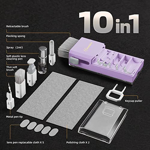 Tassmpitor Laptop Screen Keyboard Cleaner Kit, All in 1 Electronic Cleaning Tool for MacBook iPad iPhone Pro Cell Phone, Brush Tool for Tablet, Computer, PC Monitor,TV Camera Lens with Patent, Purple - Image 5