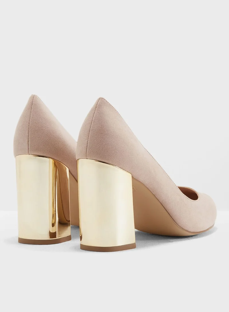 NEW LOOK WideFit Slayed Heeled Pumps