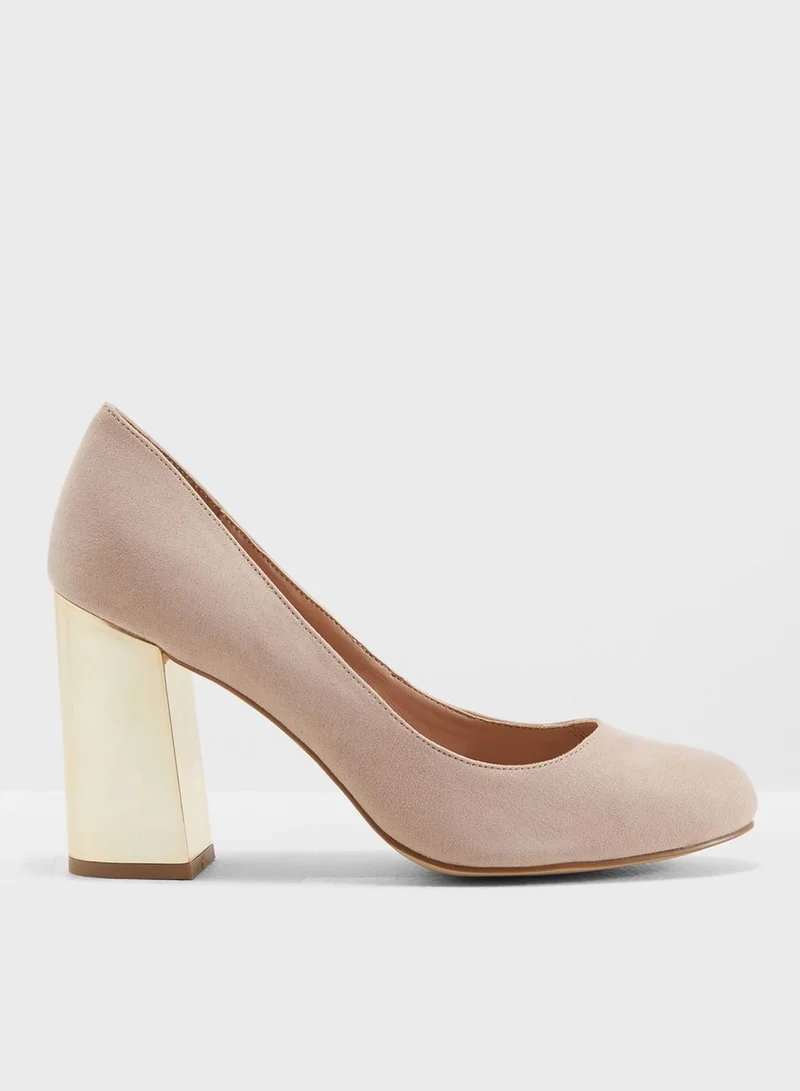NEW LOOK WideFit Slayed Heeled Pumps