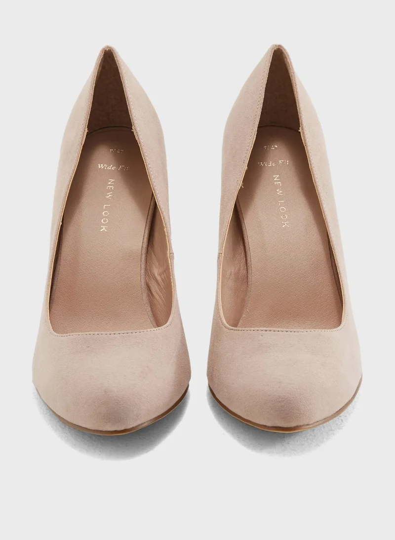 NEW LOOK WideFit Slayed Heeled Pumps