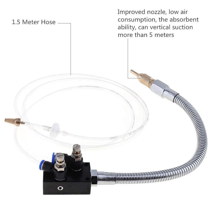ChgImposs Mist Coolant Lubrication Spray System with Check Valve & Stainless Steel Nozzle, 1.5m Flexible Tube Cooling Kit for CNC Lathe Milling Drill Engraving Machine - Image 3