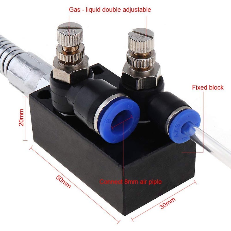 ChgImposs Mist Coolant Lubrication Spray System with Check Valve & Stainless Steel Nozzle, 1.5m Flexible Tube Cooling Kit for CNC Lathe Milling Drill Engraving Machine - Image 2