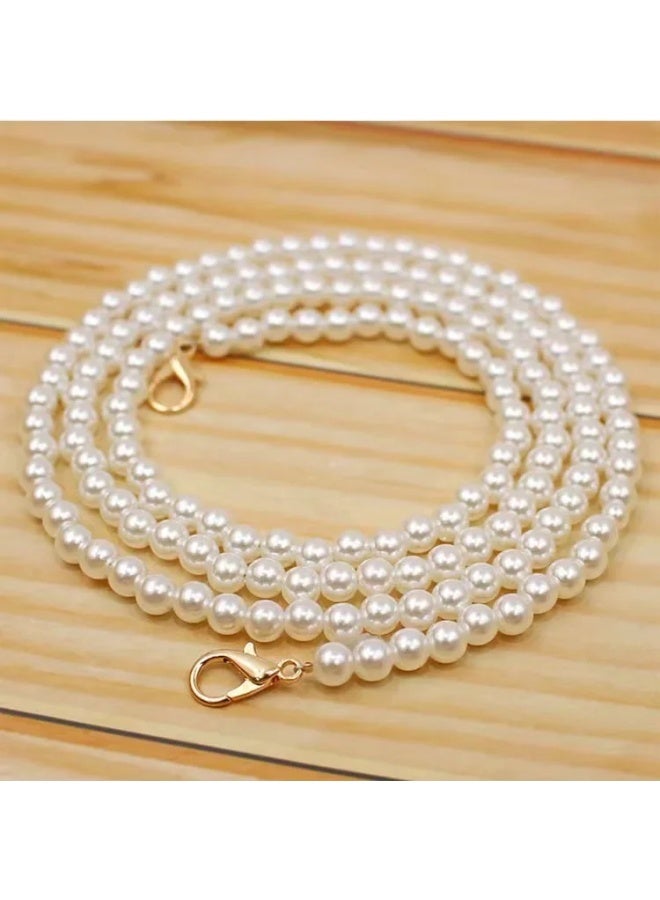 Fashionable Pearl Chain Crossbody Phone Case Bag Accessories Cropped Handheld Chain Camera Backpack Strap Protective Cover Set-Specifications Support Image Upload:115cm Slung Chain "Golden Lobster Clasp] - Image 2