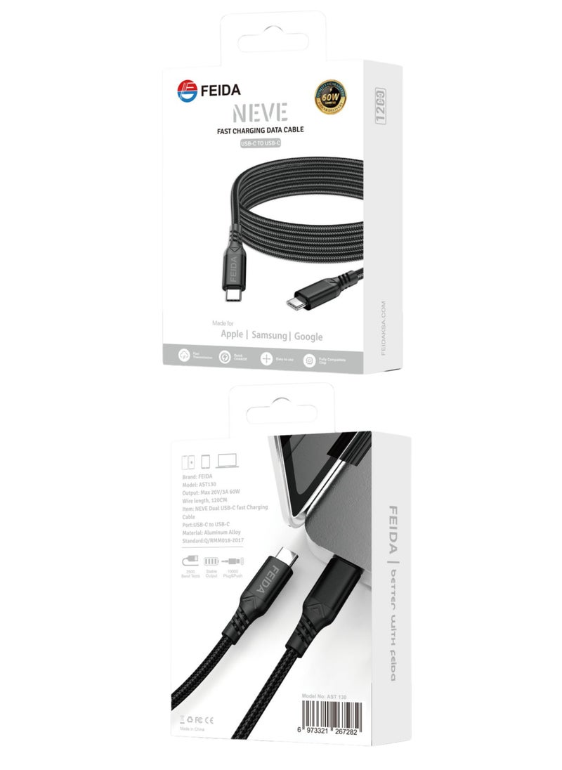 FEIDA feida 60W Type-C to Type-C Fabric Cable 1.2m 