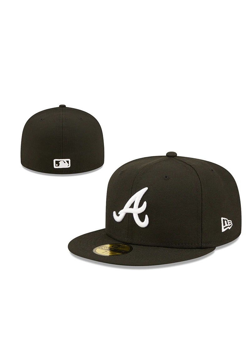 New era Atlanta Braves Fashional Baseball Team Cap with Closed Back for Sun Protection 57.7cm