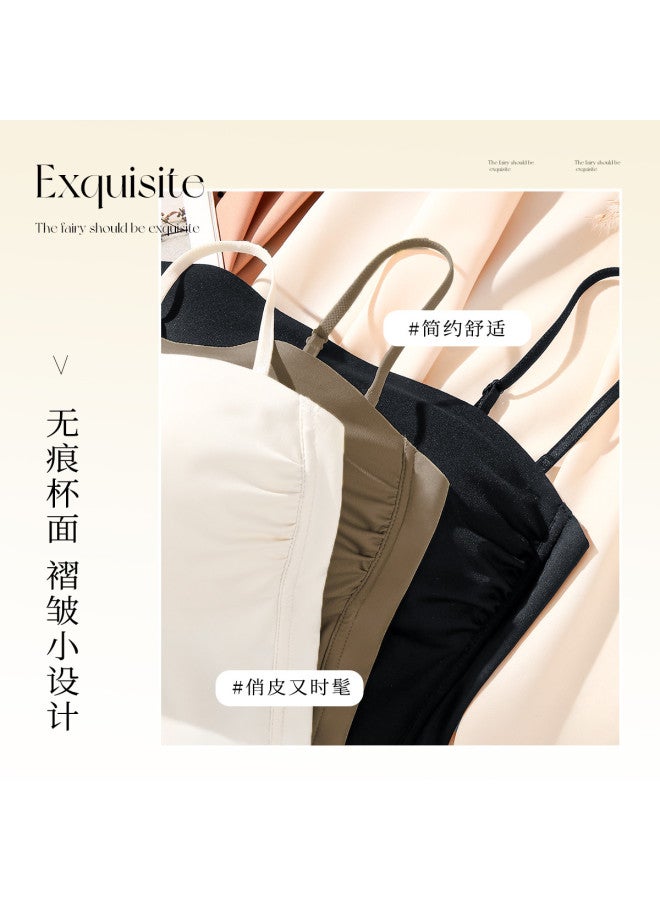 Moonbadi Seamless Thin Strap Vest With Built-In Bra Pads, Braless Backless Underwear - Image 4