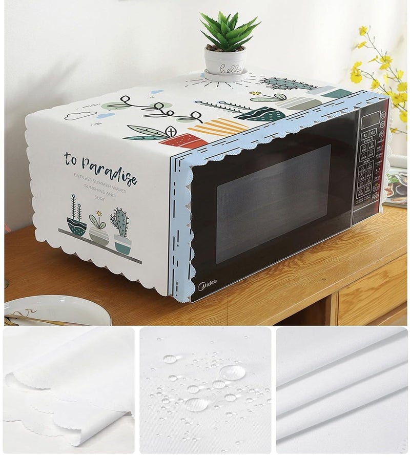 STUTI WORLD Waterproof Microwave Oven CoverOven Top CoverMicrowave Oven Dust Proof Cover Attractive Modern Design Kitchen decor Small Appliances Cover Plant Paradise Oven Cover 100X35 CM - Image 1