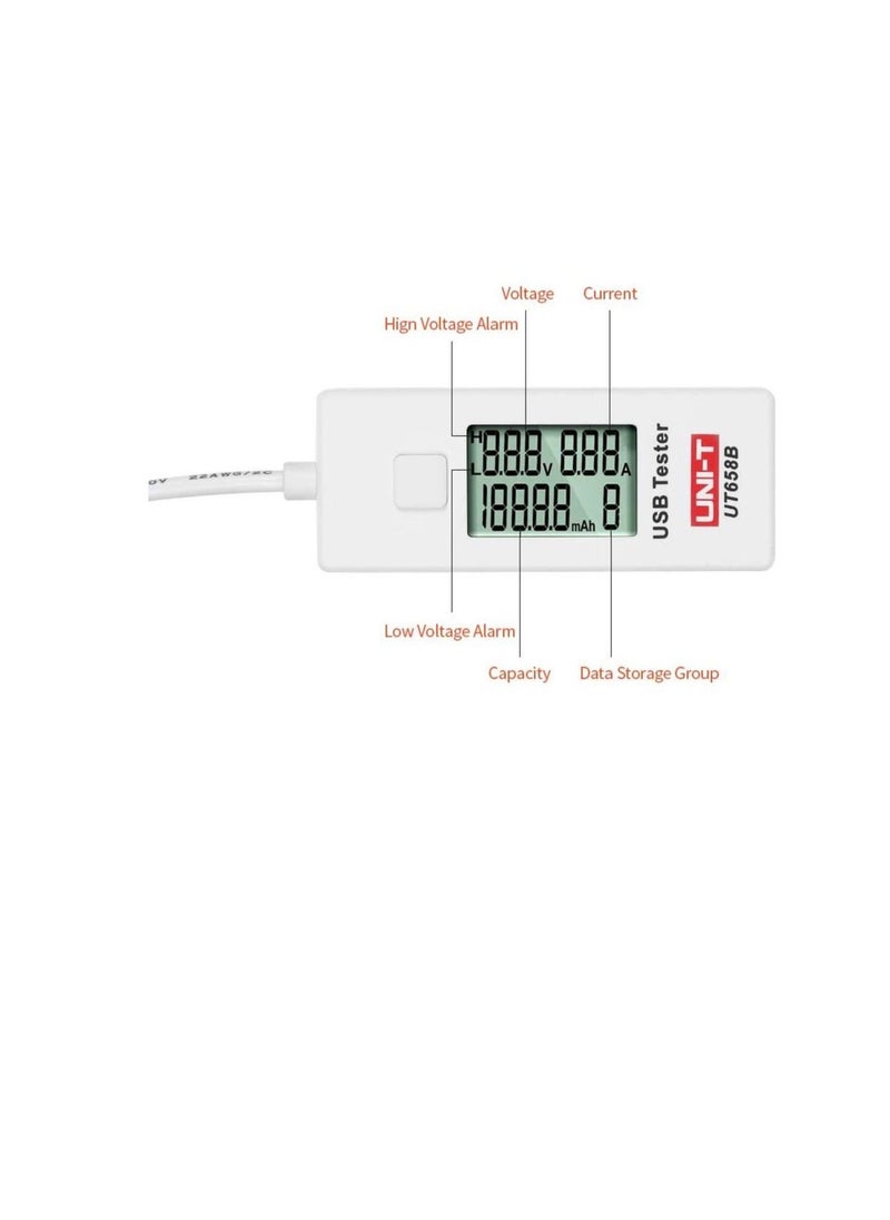 UNI-T walmeck UNI-T UT658B USB LCD Digital Voltage Current Meter U Disk Voltmeter Ameter Charging Capacity Tester DC3~9V 0~3.5A  - Image 3