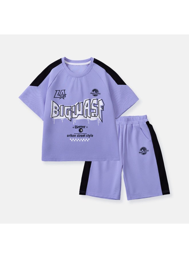 Bumblebee Boys' Short Sleeve Set Summer 2025 New Trendy Cool & Stylish Kids' Sportswear Two-piece Outfit - Image 4