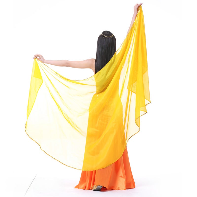 250x120cm Chiffon Belly Dance Veil rose red  - Image 4