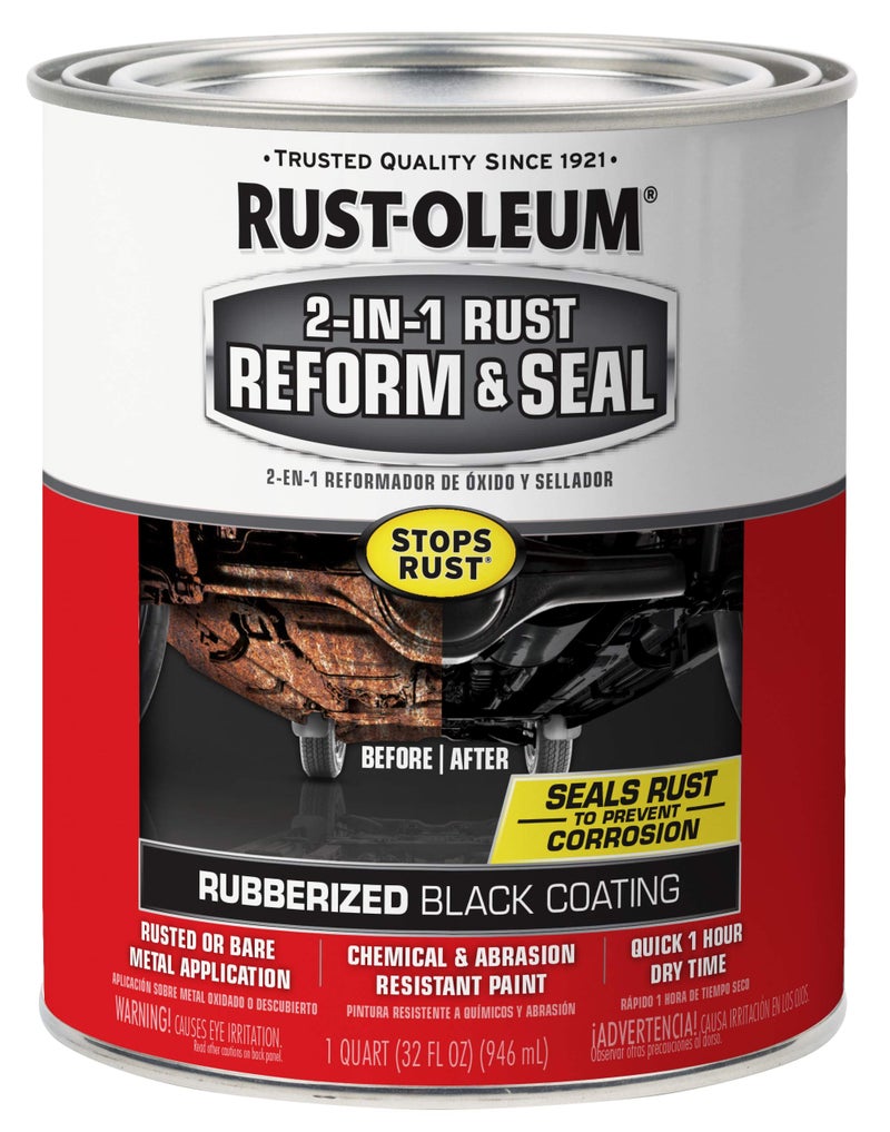 Rust-Oleum 344763 Automotive 2-in-1 Rust Reform & Seal, Quart, Black, 32 Fl Oz (Pack of 1) - Image 4