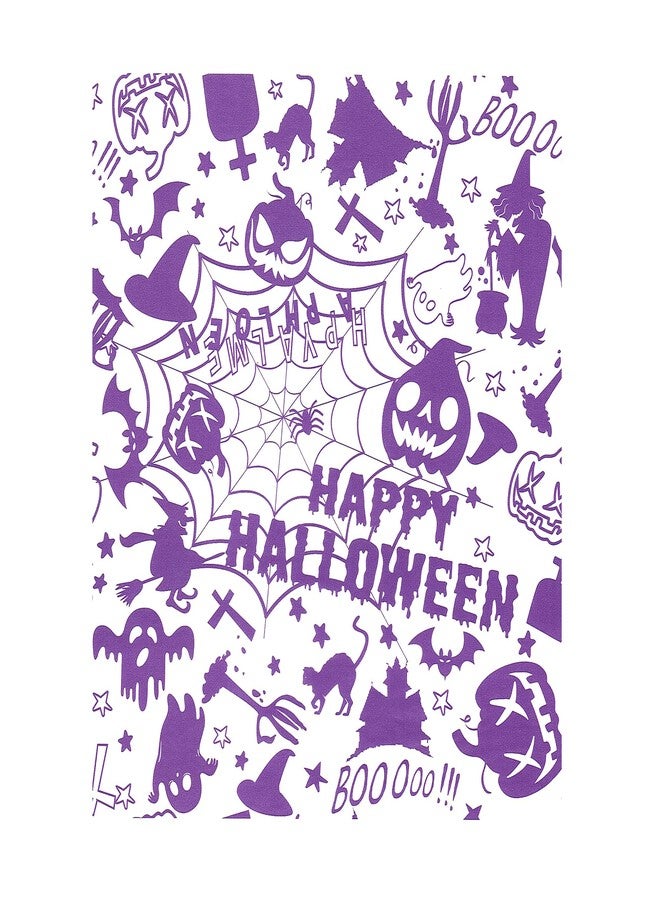 Suiwen 100pcs Halloween Themed Wax Paper Sheet, Food Picnic Paper Printed with Pumpkin, Spider and Spiderweb, Greaseproof,Waterproof Dry Hamburger Liners Wrapping Tissue (Purple) - Image 1