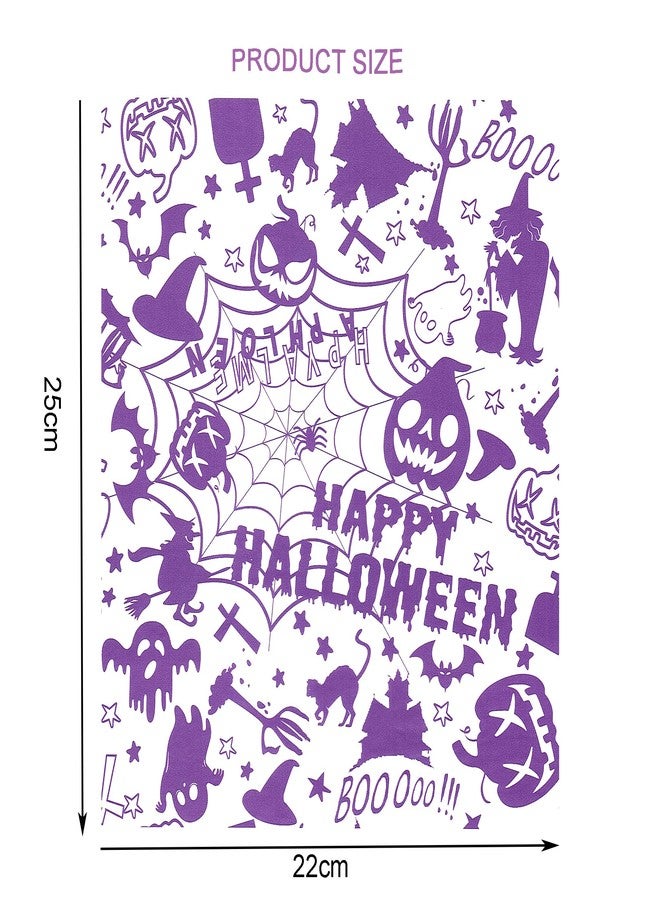 Suiwen 100pcs Halloween Themed Wax Paper Sheet, Food Picnic Paper Printed with Pumpkin, Spider and Spiderweb, Greaseproof,Waterproof Dry Hamburger Liners Wrapping Tissue (Purple) - Image 2