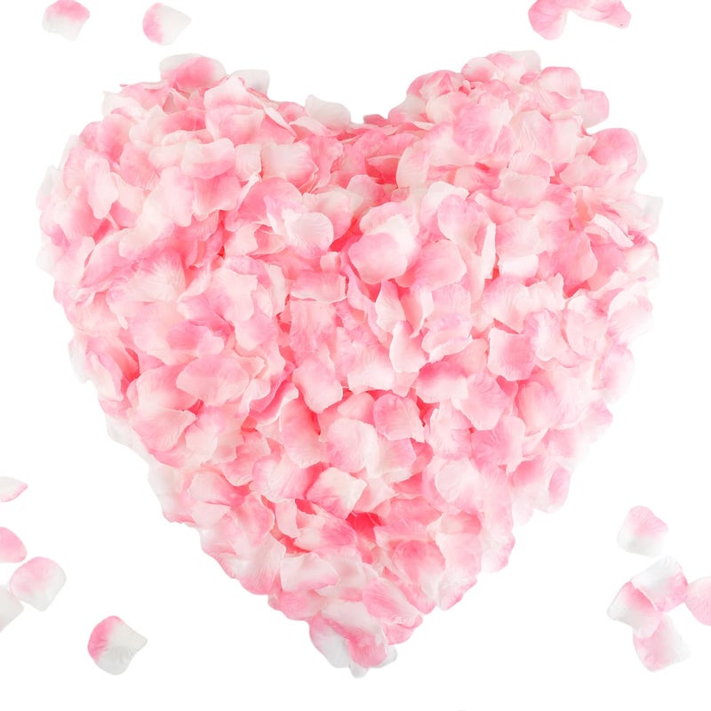 CODE FLORIST 2200 PCS Silk Flower Rose Petals for Wedding Decorations (Light Pink&White) - Image 1