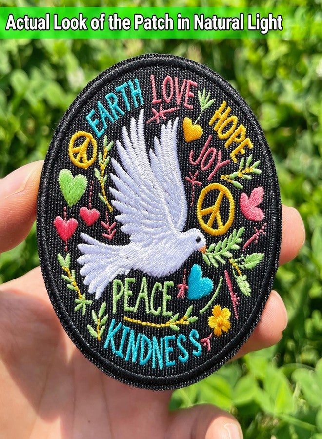 FengechoCstm Peace Love Patch Colorful Patch 3" Embroidered Badge Patch Hook and Loop Backing Morale Tactical Patch for Backpacks, Hats, Bags,Dog Harness, Vests, Patch Wall- 1 Pc - Image 2