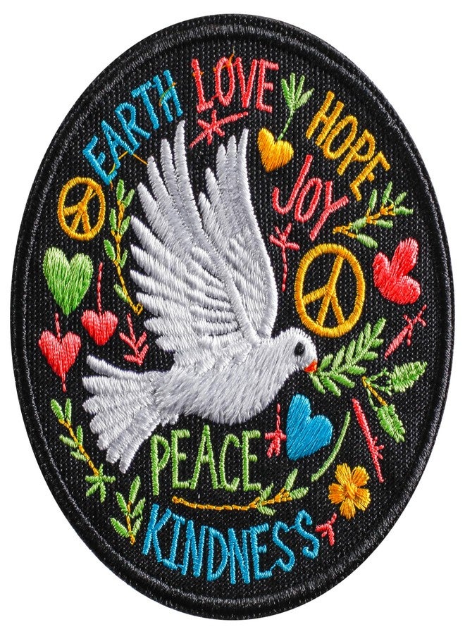FengechoCstm Peace Love Patch Colorful Patch 3" Embroidered Badge Patch Hook and Loop Backing Morale Tactical Patch for Backpacks, Hats, Bags,Dog Harness, Vests, Patch Wall- 1 Pc - Image 1