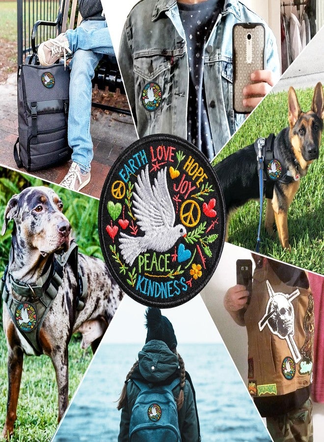 FengechoCstm Peace Love Patch Colorful Patch 3" Embroidered Badge Patch Hook and Loop Backing Morale Tactical Patch for Backpacks, Hats, Bags,Dog Harness, Vests, Patch Wall- 1 Pc - Image 3