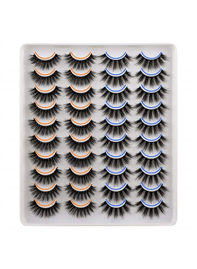 JIMIRE 20 Pairs False Eyelashes 2 Styles Mixed Fluffy Eyelashes Natural Volume Wispy Faux Mink Lashes Pack - Image 1