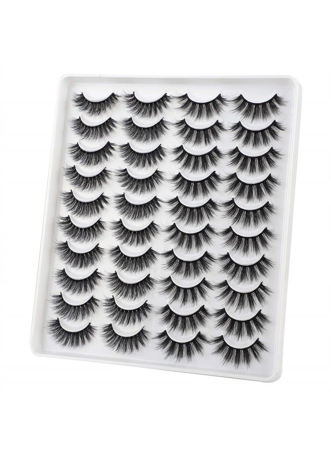 JIMIRE 20 Pairs False Eyelashes 2 Styles Mixed Fluffy Eyelashes Natural Volume Wispy Faux Mink Lashes Pack - Image 5