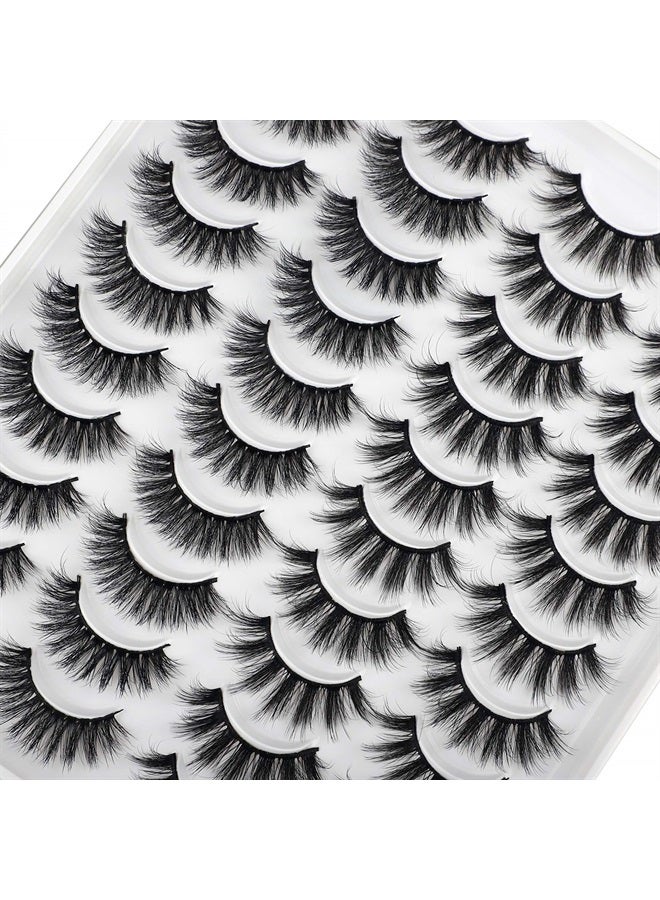 JIMIRE 20 Pairs False Eyelashes 2 Styles Mixed Fluffy Eyelashes Natural Volume Wispy Faux Mink Lashes Pack - Image 4