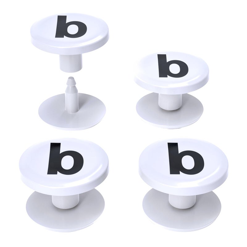 Bag Beans 4-Pack Replacement Buttons with B for Bogg Bag Handle Strap. Compatible with Bogg Bag Beach Tote Handles. Fix Your Bogg Bag Handle Quickly and Easily with Replacement Rivets - Image 1
