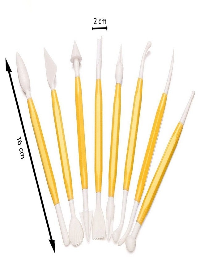 PINDIA Set of 8 Pieces Fondant Cake Decorating Kit & Sugarcraft Modelling Tools - Color May Vary - Image 3
