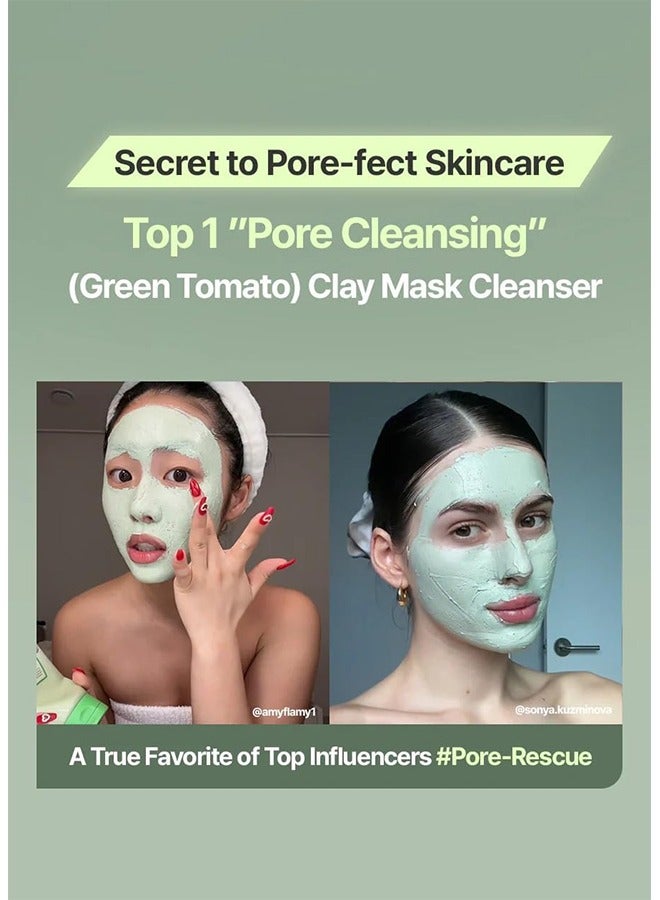 Fully Green Tomato Clay Mask Cleanser, Pore Purifying with 49% Green Tomato Extract, Sebum & Clogged Pore Care, Exfoliation and Fragrance-Free, Vegan & Dermatologically Tested, 120ml - Image 3