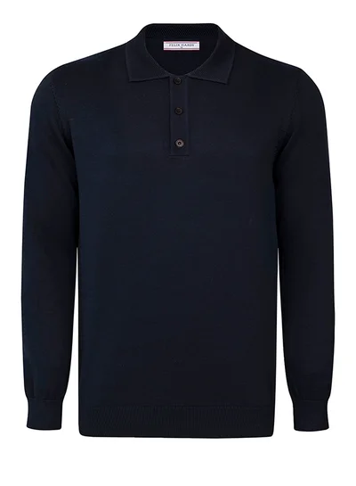 FELIX HARDY Pullover with Polo Collar