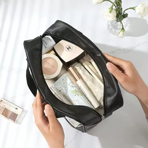 Gowloz Wash Bag Set of 3 – Waterproof Travel Toiletry Bags for Men & Women | Large Capacity Makeup, Shaving & Cosmetic Organizer Pouches with Zipper (Black) - Image 3