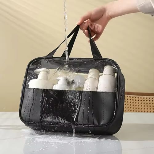 Gowloz Wash Bag Set of 3 – Waterproof Travel Toiletry Bags for Men & Women | Large Capacity Makeup, Shaving & Cosmetic Organizer Pouches with Zipper (Black) - Image 5
