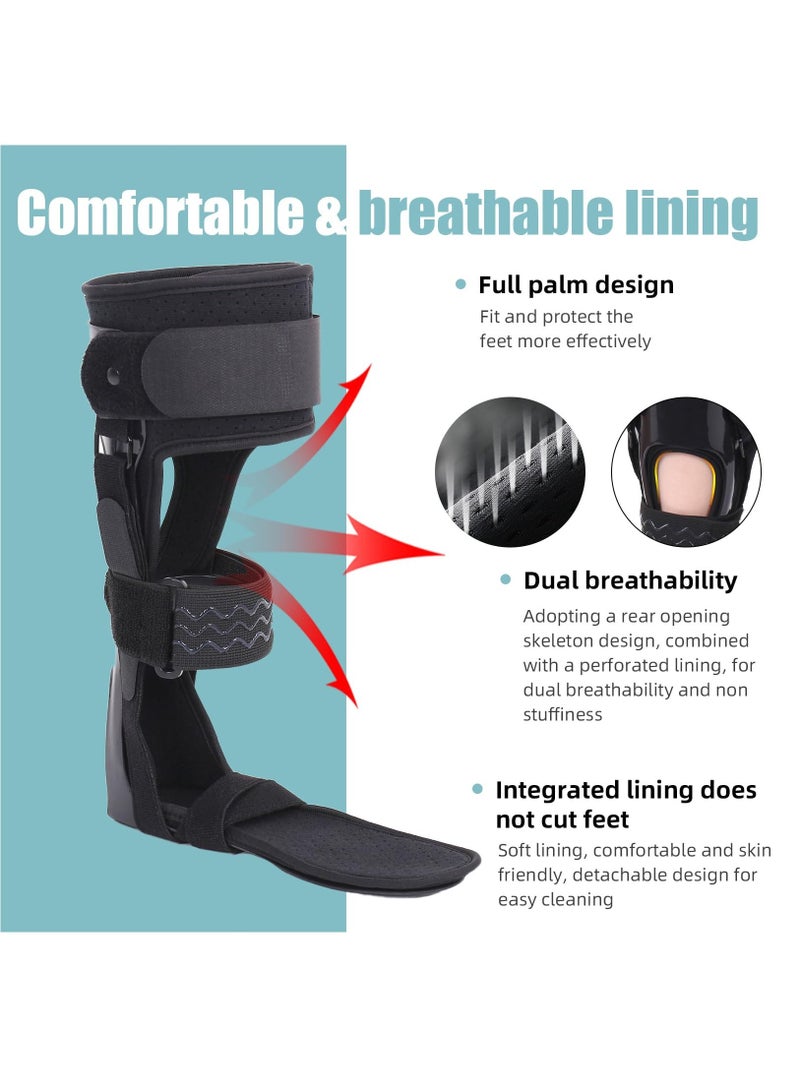 SOLARAE Medical AFO Foot Drop Brace, Ankle Foot Orthosis Drop Foot Stabilizer Support for Walking with Shoe for Men and Women for Stroke, MS, Hemiplegia Foot Drop, ALS, Medium-Right - Image 4
