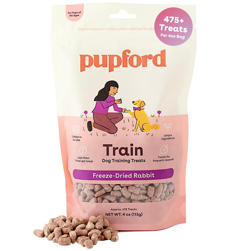 Pupford Freeze Dried Training Treats for Dogs & Puppies, 475+ Two Ingredient Bites (Rabbit, 4 oz) - Image 1