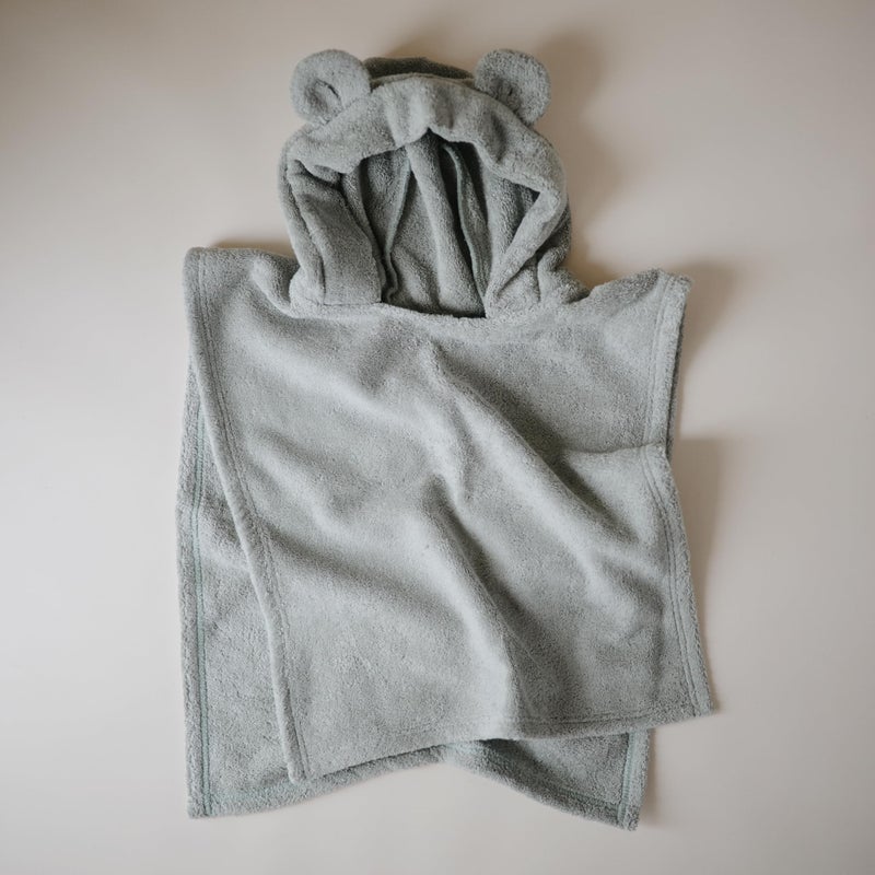 mushie Poncho Towel for Toddlers and Kids (Moss) | Organic Terry Cotton | Ages 1-3 Years - Image 3