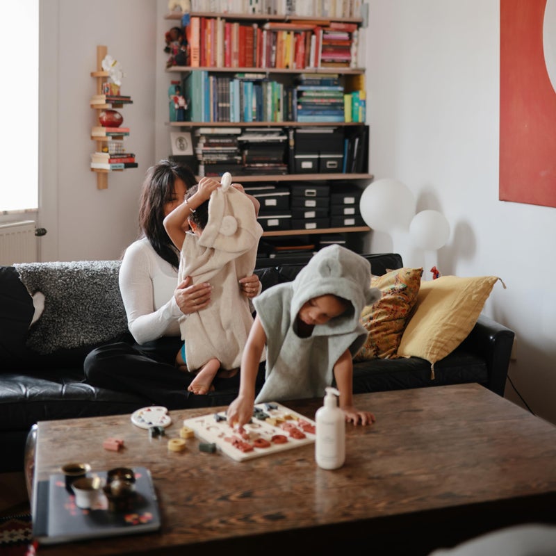 mushie Poncho Towel for Toddlers and Kids (Moss) | Organic Terry Cotton | Ages 1-3 Years - Image 5