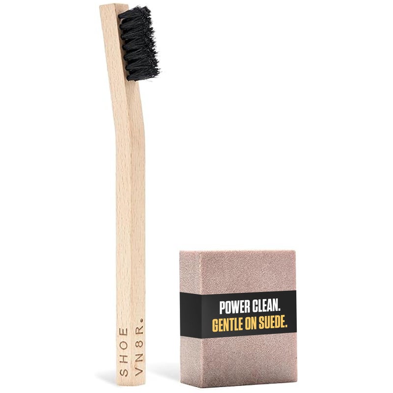 RESHOEVN8R Dry Suede Kit - Sneaker Cleaner & Shoe Care for Light-Colored Nubuck & Suede Shoes - Gently Removes Marks, Spots, & Scuffs - 1 Cleaning Brush & 1 Eraser - Image 1