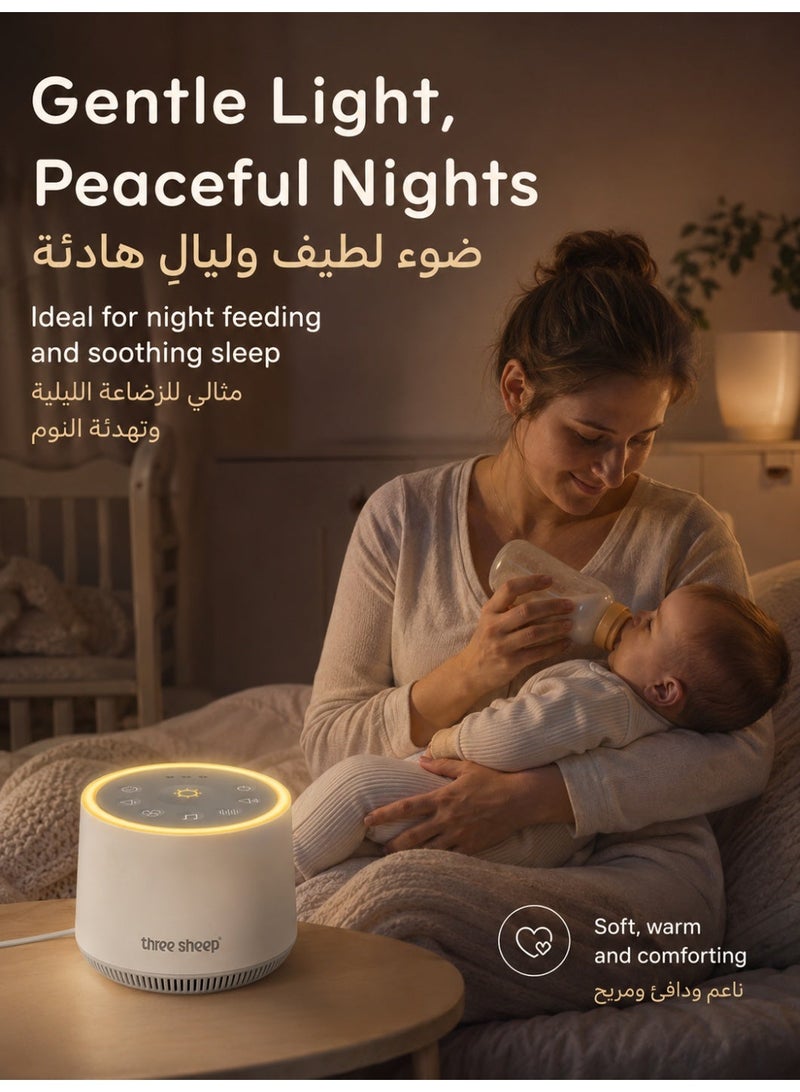 Three sheep Sound Machine Baby - White Noise Machine for Baby with Night Light, 24 High Fidelity Sounds, Timer & Memory Feature, Noise Machine with Nursery Lamps for Adults, Home, Office (White) - Image 5