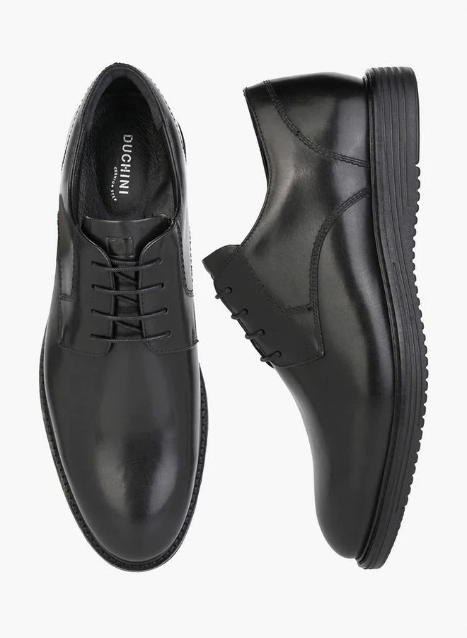 دوتشيني Men Leather Lace-Up Derby Shoes
