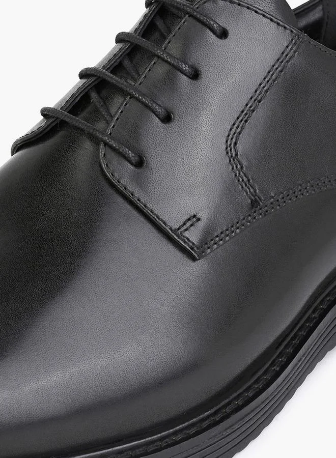 Duchini BLACK Men Leather Lace-Up Derby Shoes for Men | Best Price UAE