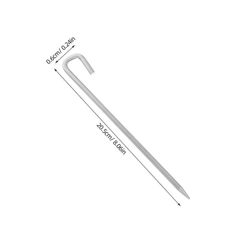 20cm Stainless Steel Tent Pegs 6pcs Lightweight Windproof Ground Stakes for Camping Hiking Tarp Fixing - Image 3