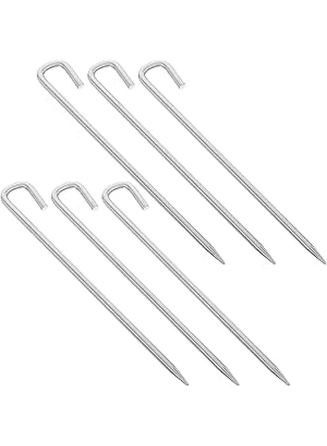 20cm Stainless Steel Tent Pegs 6pcs Lightweight Windproof Ground Stakes for Camping Hiking Tarp Fixing - Image 1
