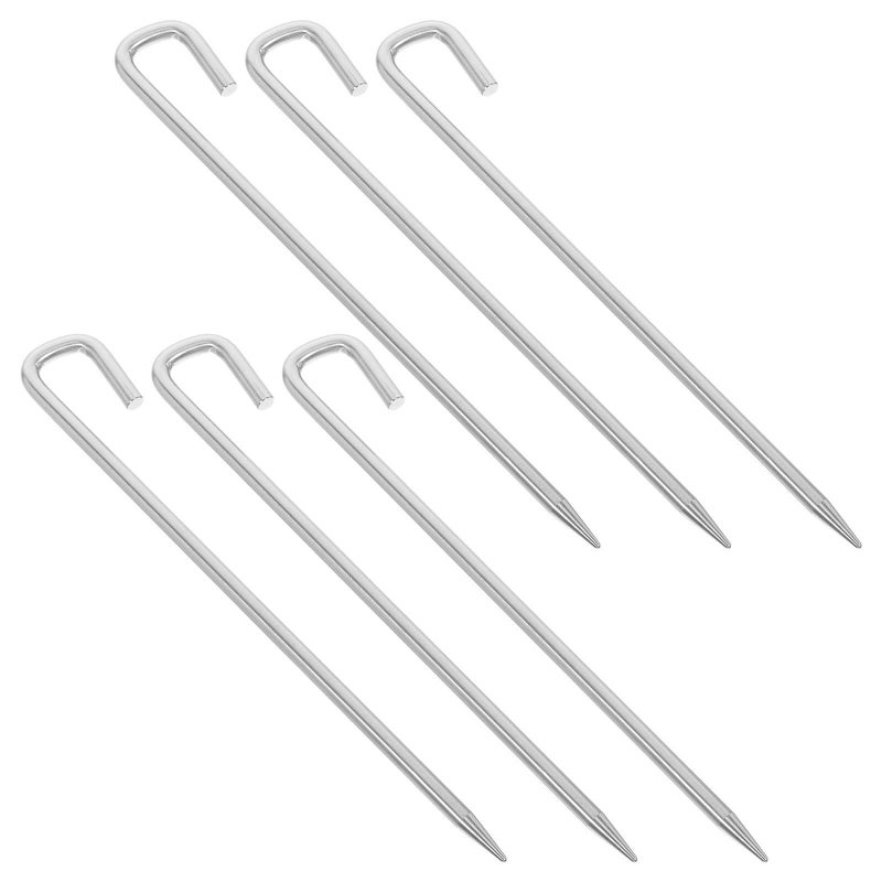 20cm Stainless Steel Tent Pegs 6pcs Lightweight Windproof Ground Stakes for Camping Hiking Tarp Fixing - Image 2
